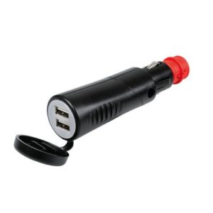 Lampa 38975 | Φορτιστής Αναπτήρα με διπλό USB PLUG-IN EVO 90 μοίρες 12/24V 2,5A