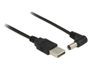 DELOCK 83578 | DELOCK καλώδιο USB σε DC 5.5 x 2.1mm 83578, γωνιακό, 1.5m, μαύρο