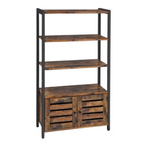 Metal Library with 3 Shelves and 1 Cabinet 70 x 30 x 121.5 cm Vasagle (LSC75BX) (VASLSC75BX)