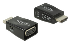 DELOCK 65902 | DELOCK αντάπτορας HDMI σε VGA & micro USB 65902, 1920x1200p, μαύρος
