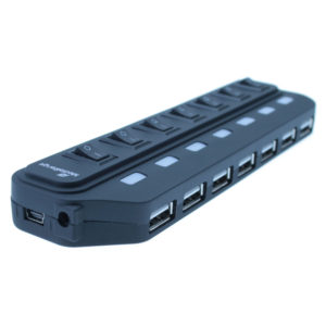 MEDIARANGE USB HUB 7-PORT USB 2.0 BLACK (MRCS504)