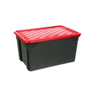 Homeplast Nak Box 67L Μαύρο | Κουτί Αποθήκευσης με Καπάκι 60×40×31cm Πλαστικό