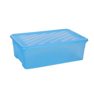 Homeplast Nak Box 43L Γαλάζιο | Κουτί Αποθήκευσης με Καπάκι 60×40×19cm Πλαστικό