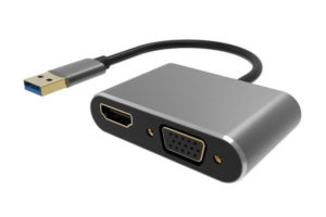 POWERTECH PTH-101 | POWERTECH αντάπτορας USB σε HDMI & VGA PTH-101, 4K/30Hz, γκρι
