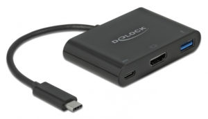 DELOCK 64091 | DELOCK αντάπτορας USB-C σε HDMI+USB+USB-C PD 2.0 64091, 4K, 15cm, μαύρος