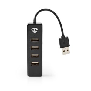 Nedis USB 2.0 Hub 4 ports with USB-A connection (UHUBU2420BK) (NEDUHUBU2420BK)