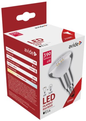 Avide LED Filament R50 4W E14 160° 2700K
