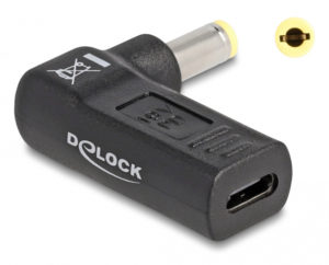 DELOCK 60011 | DELOCK αντάπτορας τροφοδοσίας 60011, USB-C σε 5.5x2.5mm, 90°, μαύρος