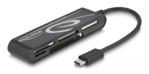 DELOCK 91739 | DELOCK card reader 91739 για micro SD/SD/CF/MS/xD, USB-C, μαύρο