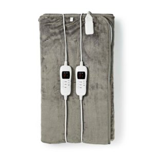 Nedis Double Electric Blanket Controlled with Timer Grey 120W 140x160cm (PEBL130CWT2) (NEDPEBL130CWT2)