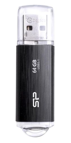 SILICON POWER SP064GBUF3B02V1K | SILICON POWER USB Flash B02, 64GB, USB 3.2 Gen1, μαύρο