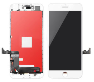 TW INCELL ILCD-014 | TW INCELL LCD για iPhone 8 Plus, camera-sensor ring, earmesh, λευκή