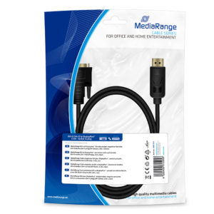 MediaRange DVI to DisplayPort connection cable, gold-plated, DVI-D socket (24+1 Pin)/DP plug, 2.0m, black (MRCS131)