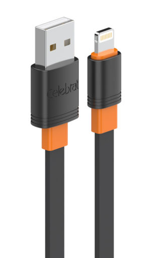 CELEBRAT CB-33A-L-BK | CELEBRAT καλώδιο Lightning σε USB CB-33L, flat, 2.4A, 1m, μαύρο