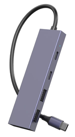 POWERTECH PTH-110 | POWERTECH USB hub PTH-110, 4x θυρών, 10Gbps, USB-C σύνδεση, γκρι