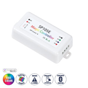 GloboStar® 70039 Ασύρματος WiFi LED RGBW Dream-Color Magic Digital Controller IOS/Android Bluetooth για LED Digital RGBW Προϊόντα DC 5-24V Max 2048 IC