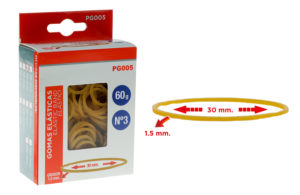 MP PG005 | MP λαστιχάκια συσκευασίας PG005 σε κουτί, No3, 1.5x30mm, 60g
