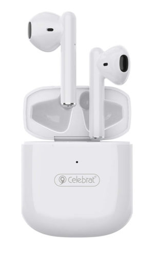 CELEBRAT W16-WH | CELEBRAT earphones με θήκη φόρτισης W16, True Wireless, λευκά