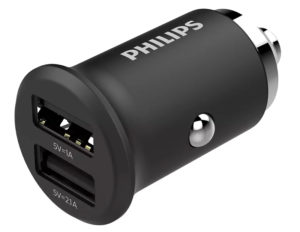 PHILIPS DLP2520-00 | PHILIPS φορτιστής αυτοκινήτου DLP2520-00, 2x USB, 3.1A 15.5W, μαύρος