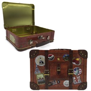JK Home Décor - Koυτί Μεταλλικό Travel Suitcase 1τμχ
