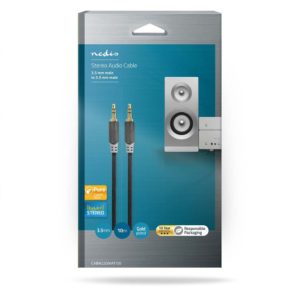 Nedis Cable 3.5mm male - 3.5mm male Black 10m (CABW22000AT100) (NEDCABW22000AT100)