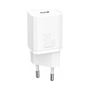 Baseus No Cable Charger with USB-C 30W Power Delivery White (Super Si) (CCSUP-J02) (BASCCSUPJ02)