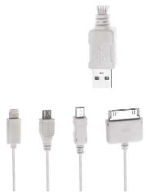 POWERTECH PT-214 | POWERTECH καλώδιο USB 4 in 1 PT-214, 1m, λευκό