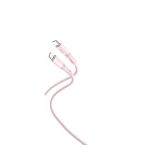 XO NB-Q226A 27W silicone two-color TYPE-C to Lightning data cable Pink