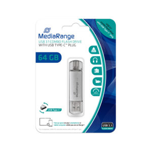 MEDIARANGE USB 3.1 FLASH DRIVE WITH USB TYPE-C PLUG 64GB (MR937)