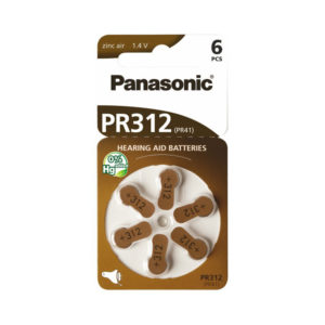 Panasonic PR312 Hearing Aid Batteries 1.4V (PR312L/6DC) (PANPR312L/6DC)
