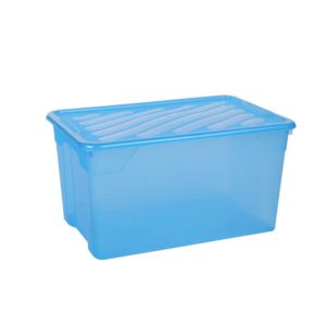 Homeplast Nak Box 67L Γαλάζιο | Κουτί Αποθήκευσης με Καπάκι 60×40×31cm Πλαστικό