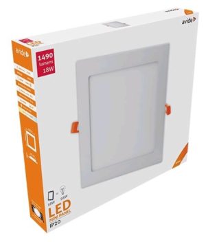 Avide LED Ceiling Lamp Recessed Panel Square ALU 18W 4000K