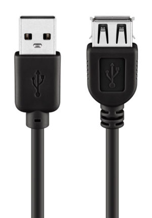 GOOBAY 93601 | GOOBAY καλώδιο USB 2.0 σε USB (F) 93601, copper, 5m, μαύρο
