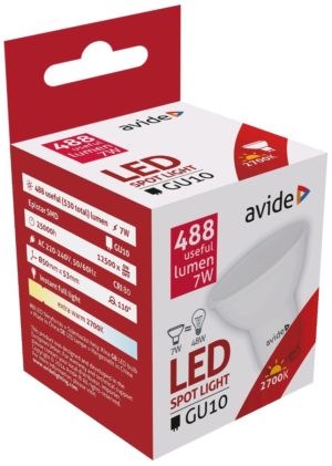 Avide LED Σπότ Αλουμίνιο + Πλαστικό 7W GU10 Θερμό 2700K