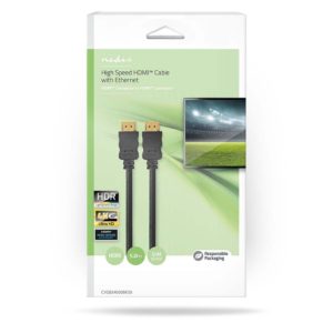 Nedis HDMI 1.4 Cable HDMI male - HDMI male 5m Black (CVGB34000BK50) (NEDCVGB34000BK50)