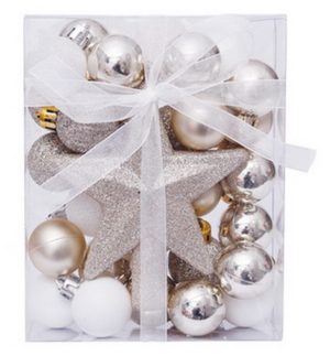Artezan Christmas Ball 3cm Full Set Gold White + Top 30pcs/box