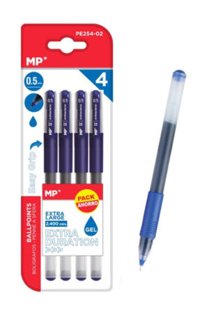MP PE254-02 | MP στυλό διαρκείας gel PE254-02, 0.5mm, μπλε, 4τμχ