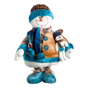 JK Home Décor - Χιονάνθρωπος Mπλε Υφασμάτινο 110cm 1τμχ