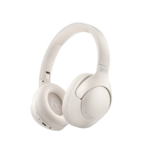 QCY H3 High-Res Headset White w. Mic, Hybrid Feed Noise Canceling with 4 mode ANC Button - 70h