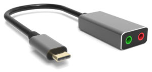 POWERTECH PTH-045 | POWERTECH USB Type-C κάρτα ήχου PTH-045, 2x 3.5mm, γκρι