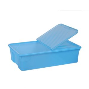 Homeplast Nak Box 55L Γαλάζιο | Κουτί Αποθήκευσης με Καπάκι και Ροδάκια 70×46×20cm Πλαστικό