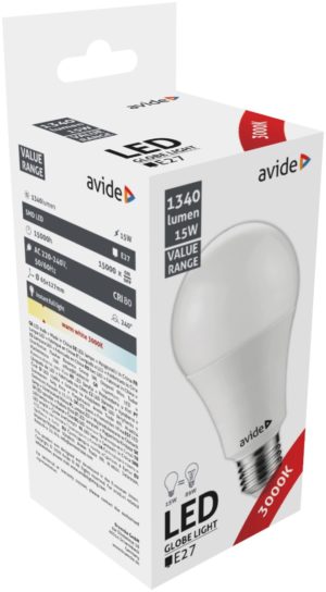 Avide Value LED Globe E27 15W 3000K