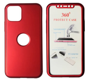 POWERTECH MOB-1420 | POWERTECH Θήκη Body 360° με Tempered Glass, iPhone 11 Pro Max, κόκκινη