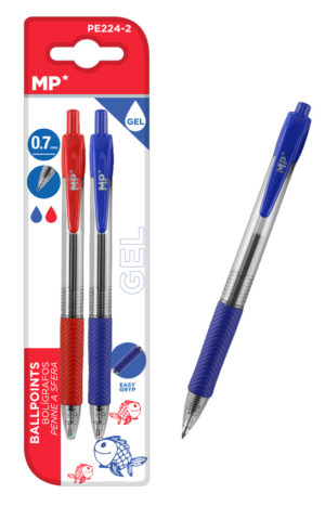MP PE224-2 | MP στυλό διαρκείας gel PE224-2, 0.7mm, μπλε & κόκκινο, 2τμχ