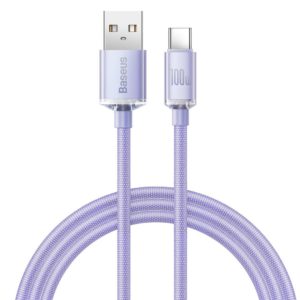 Baseus Crystal Shine cable USB to USB-C, 5A, 1.2m Purple (CAJY000405) (BASCAJY000405)
