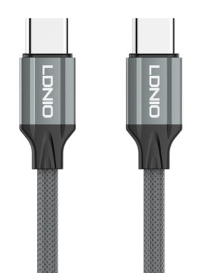 LDNIO 6933138601419 | LDNIO καλώδιο USB-C σε USB-C LC441C, 65W PD, 1m, γκρι