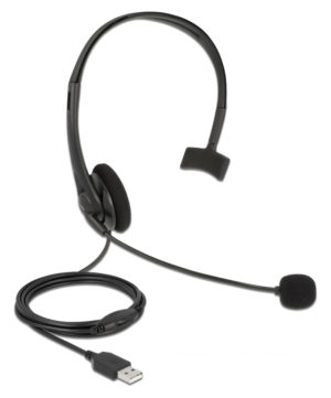 DELOCK 27177 | DELOCK headphones με μικρόφωνο 27177, mono, USB, volume control, μαύρα