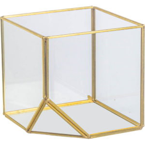 JK Home Décor - Κουτί Γυάλινο Πολυγωνικο 13x13cm 1τμχ