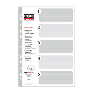 Typotrust Dividers A4 Numeral Plastic 1-5 (FP40105) (TYPFP40105)