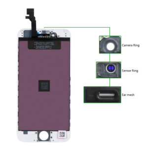 TIANMA TLCD-021 | TIANMA High Copy LCD για iPhone 6G, Camera-Sensor ring, ear mesh, White